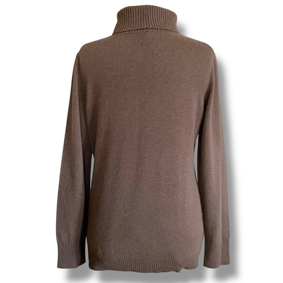 Escada Womens Sweater Sz Large Brown Wool Cashmere Blend Turtleneck Luxury Knit - Picture 5 of 8